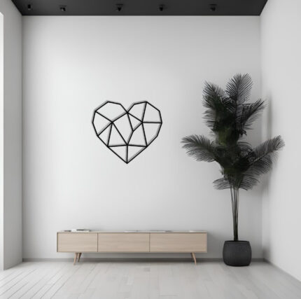Geometrisches Herz – lasergeschnitten aus Metall