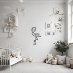 Metallflamingo für ein Kinderzimmer