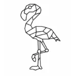 Geometrische Flamingo-Wanddekoration aus Metall