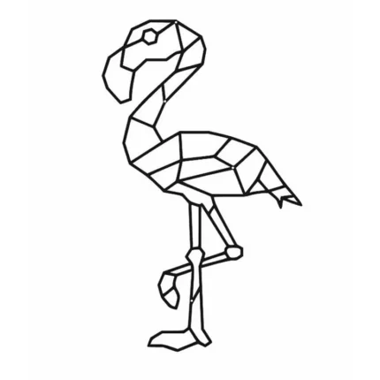 Geometrische Flamingo-Wanddekoration aus Metall