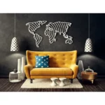 Wanddekoration Weltkarte aus Metall