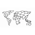 Geometrische Metalldekoration Weltkarte