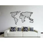 Weltkarte für Wand Metallstreifen