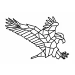 Geometrischer Wandschmuck Adler aus Metall