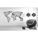 Metallwanddekoration Weltkarte