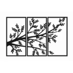 Metallwanddekoration Baum-Triptychon