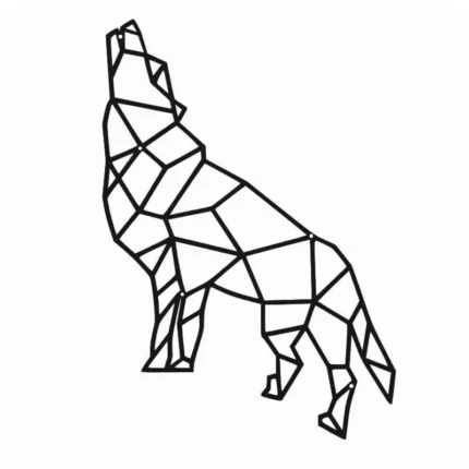 Metallwanddekoration geometrischer Wolf
