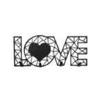 Metalowy wieszak z napisem Metallbügel mit dem Wort love
