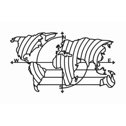 Geometrische Weltkarte in Dreiecken
