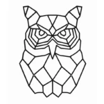 Geometrische Eule Wanddekoration aus Metall