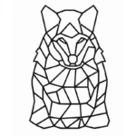 Geometrische Wolfsdekoration aus Metall