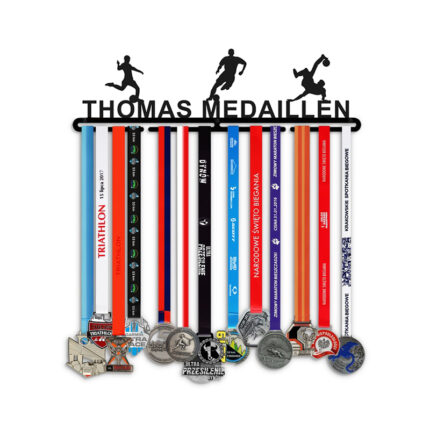 Medaillenhalter aus Metall - Fußball mit Ihrem eigenen Text