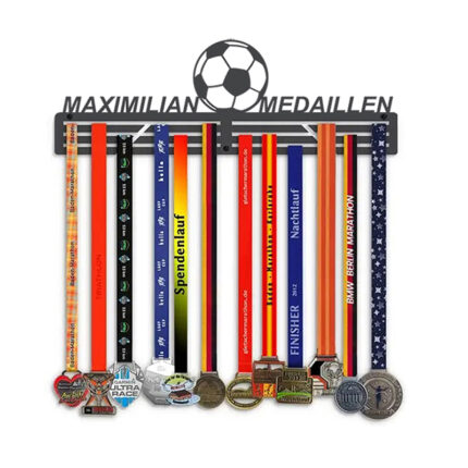 Medaillenhalter aus Metall für Fußballer - personalisiert