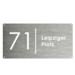 Adressschild aus Edelstahl