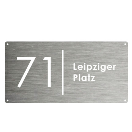 Adressschild aus Edelstahl