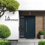 Hausnummerierung mit Metallplatte