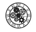 Wanduhr mit Zahnrädern aus Metall