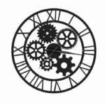 Wanduhr mit Zahnrädern aus Metall