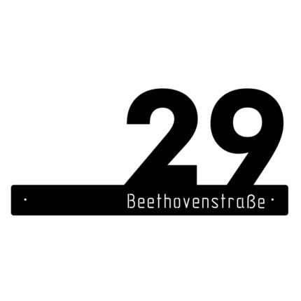 Adressschild aus Metall mit Hausnummer