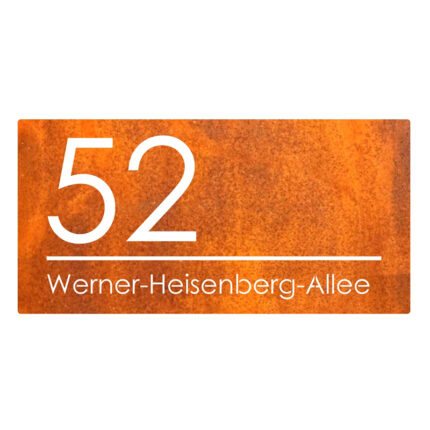 Hausnummer Cortenstahl