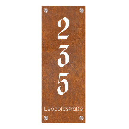 Hausnummern aus Cortenstahl