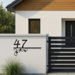 Dekorative Hausnummer – Blätter